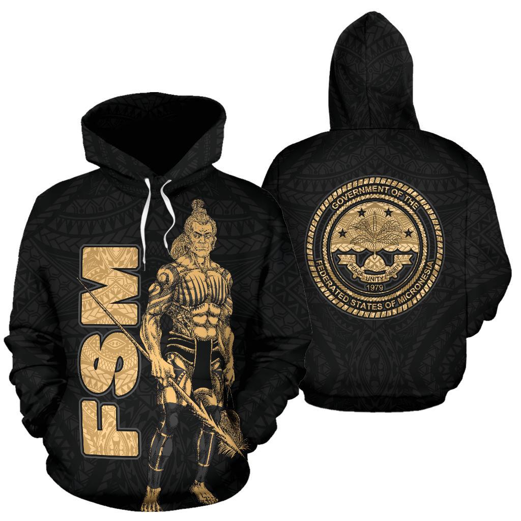 Federates States of Micronesia Hoodie Micronesian Warrior Gold Unisex Gold - Polynesian Pride