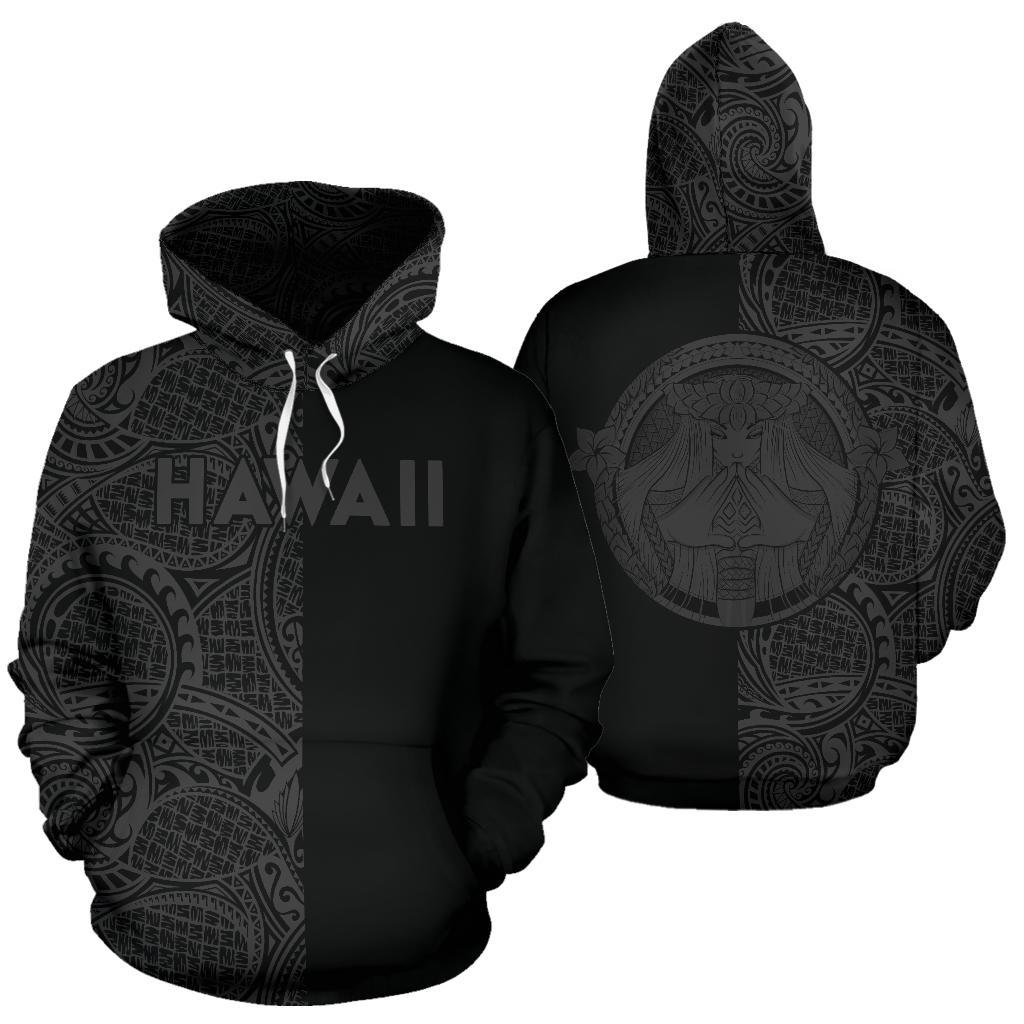 Polynesian Madame Pele Kanaka Hawaii Hoodie The Half Grey Unisex Grey - Polynesian Pride