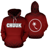 Chuuk All Over Hoodie Red Fog Style Unisex Red - Polynesian Pride