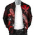 Hawaii Polynesian Men's Bomber Jacket - Turtle With Blooming Hibiscus Red - Polynesian Pride