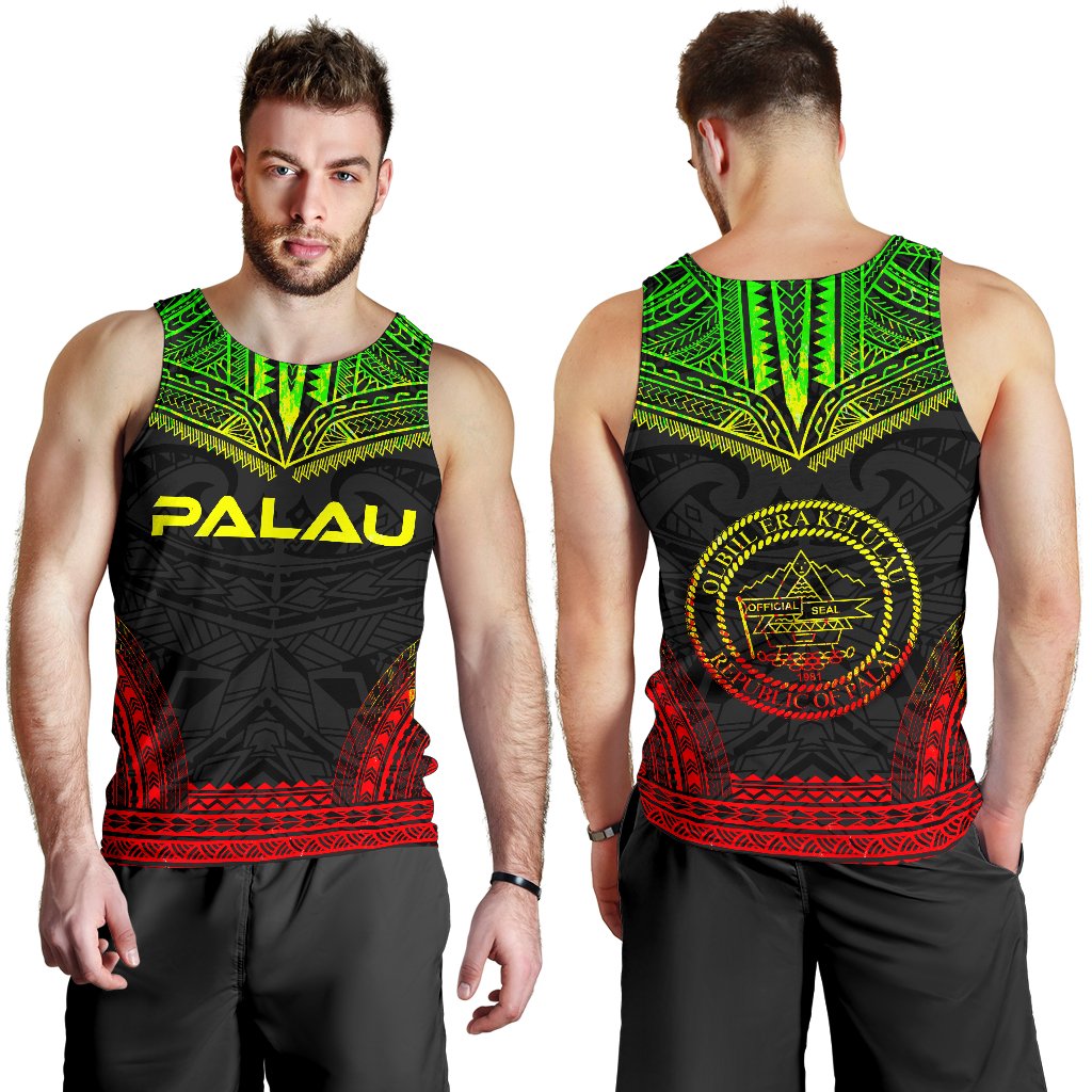 Palau Men's Tank Top - Polynesian Chief Reggae Version - Polynesian Pride