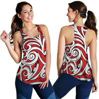 Polynesian Maori Ethnic Ornament Red Women's Racerback Tank Top - Polynesian Pride