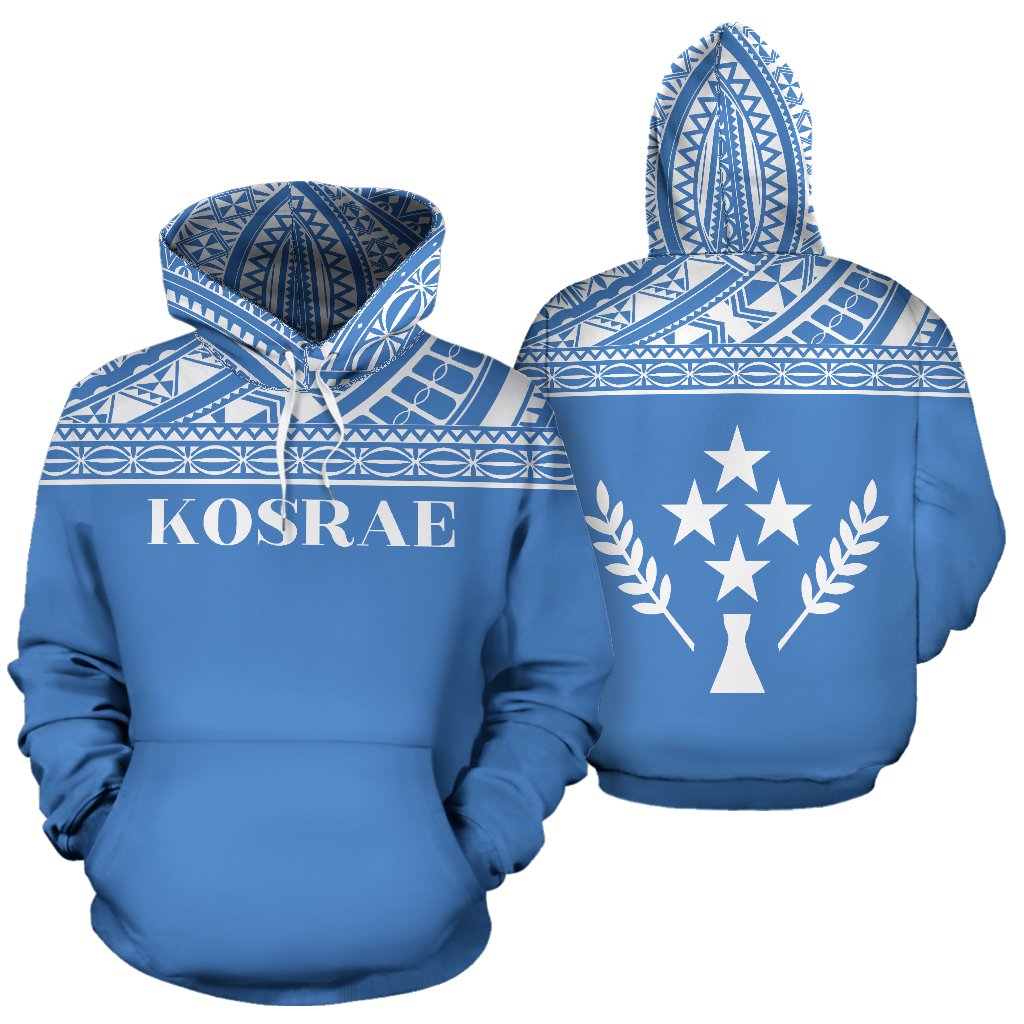 Kosrae Micronesian All Over Hoodie Unisex Blue - Polynesian Pride