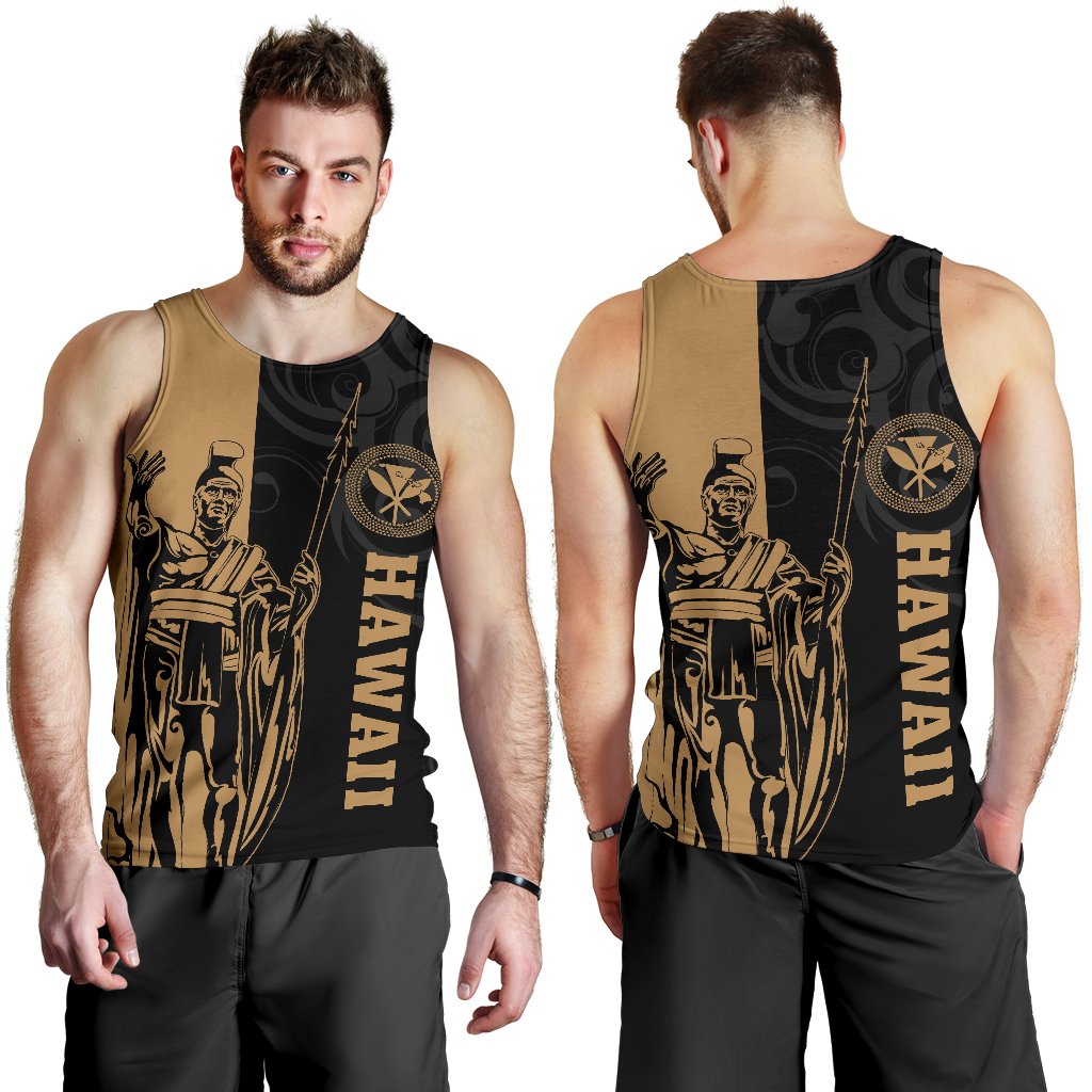 Hawaii King Polynesian Men's Tank Top - Lawla Style Gold - Polynesian Pride