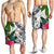 Niue Men's Short White - Turtle Plumeria Banana Leaf - Polynesian Pride