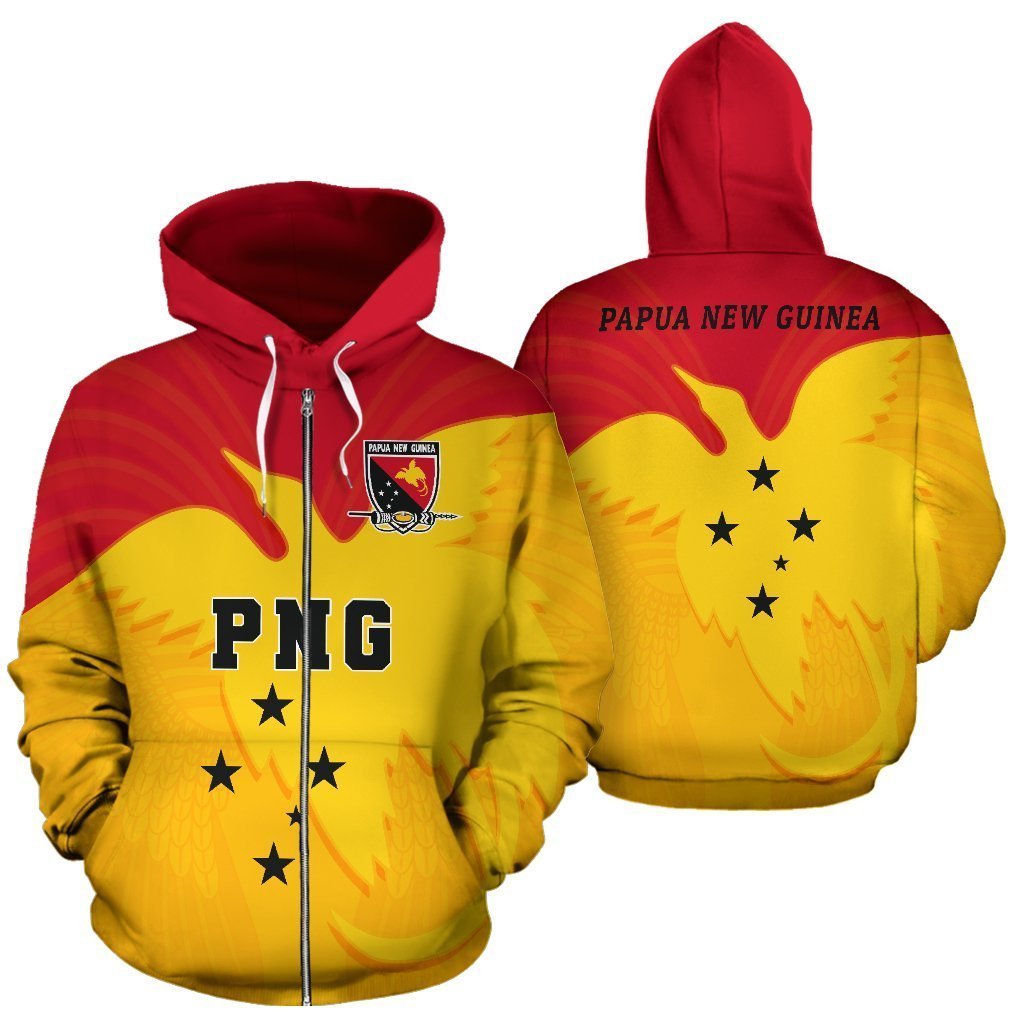 Papua New Guinea Hoodie Rugby (Zip) Unisex Yellow - Polynesian Pride