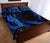 New Zealand Silver Fern Quilt Bed Set Maori Tattoo Circle Style - Blue - Polynesian Pride