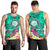 Hawaii Polynesian Men's Tank Top - Hawaii Seal With Turtle Plumeria (Turquoise) Turquoise - Polynesian Pride