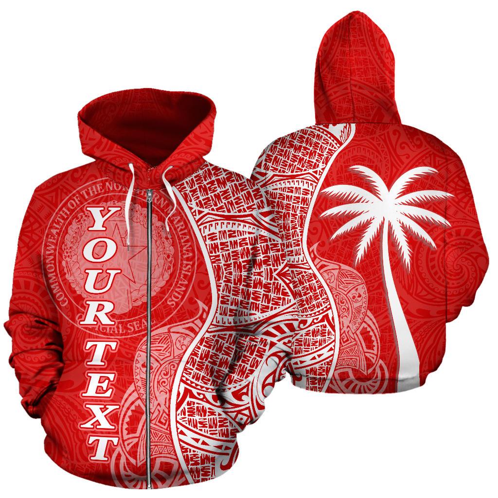 Northern Mariana Islands Polynesian Custom Zip up Hoodie Coconut Red White Unisex Red - Polynesian Pride