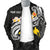 Papua New Guinea Custom Personalised Men's Bomber Jackets - PNG Seal Polynesian Patterns Plumeria (Black) - Polynesian Pride