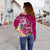 FSM Women's Off Shoulder Sweater - Turtle Plumeria (PINK) - Polynesian Pride