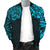 New Zealand Men's Bomber Jacket, Maori Polynesian Tattoo Blue - Polynesian Pride