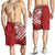 Polynesian Hawaii Kanaka Maoli Men's Shorts - Summer Plumeria (Red) - Polynesian Pride