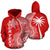 Papua New Guinea Polynesian Custom Zip up Hoodie Coconut Red White Unisex Red - Polynesian Pride