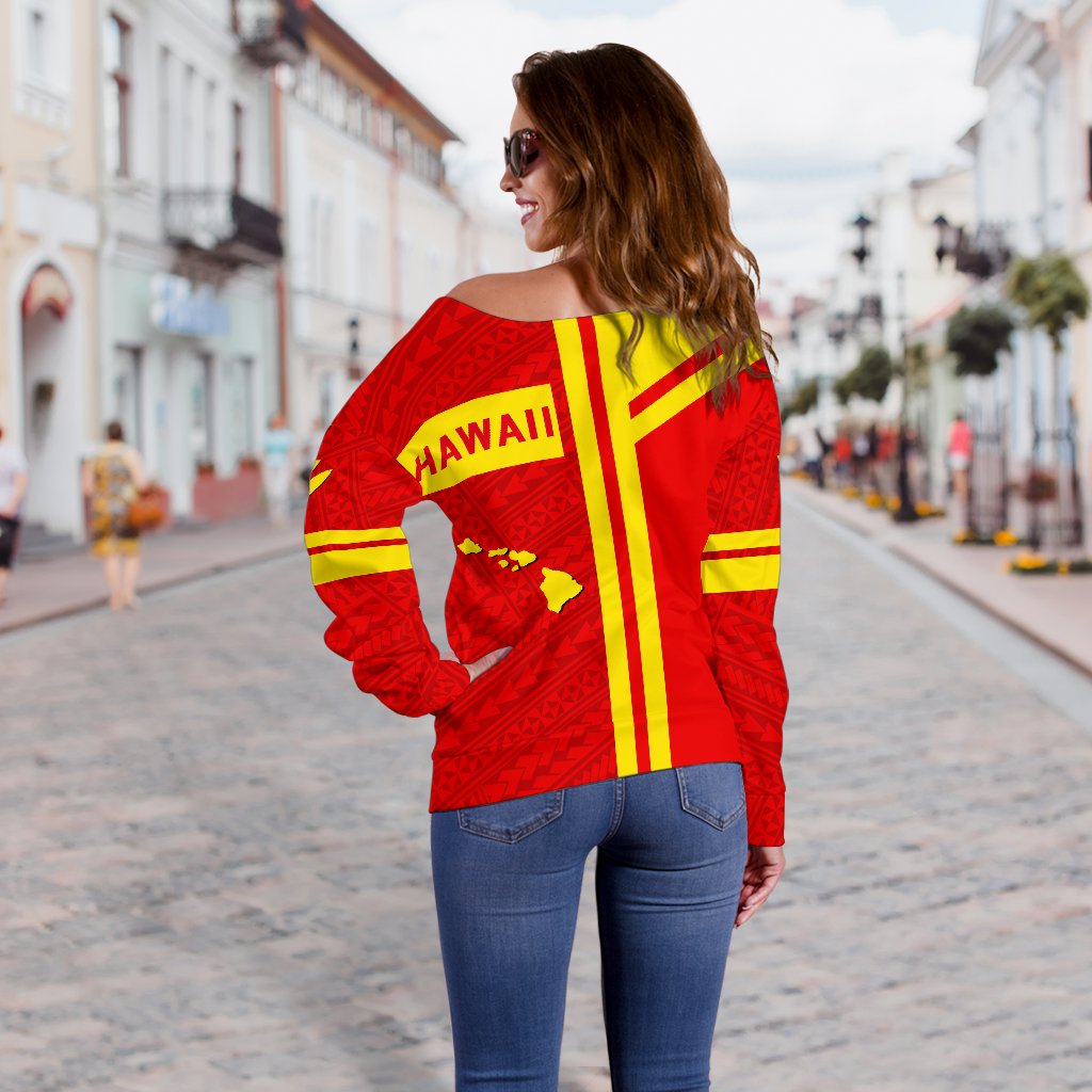 Kanaka Polynesian Mauna Kea Women's Off Shoulder Sweater - Morale Style - Polynesian Pride