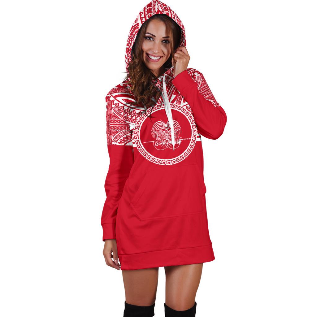 Papua New Guinea Women Hoodie Dress - Papua New Guinea Coat Of Arms Polynesian Flag Color - Polynesian Pride