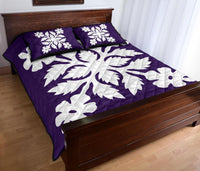 Hawaiian Quilt Bed Set Royal Pattern - Purple - B2 Style - Polynesian Pride