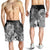 Polynesian Hawaii Men's Shorts - Humpback Whale with Tropical Flowers (White) - Polynesian Pride