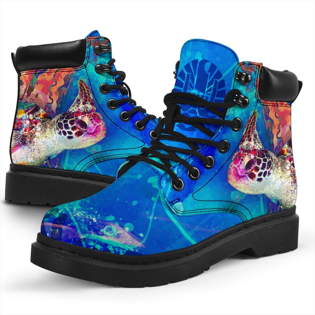 Tahiti Polynesian Boots (All - Season) - Coral Treasure BLUE - Polynesian Pride