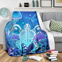 Hawaii Turtle Jellyfish Coral Galaxy Premium Blankets - Polynesian Pride
