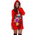 Samoa Polynesian Women's Hoodie Dress - Floral With Seal Red - Polynesian Pride