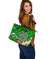 Tahiti Custom Personalised Large Leather Tote Bag - Turtle Plumeria (Green) - Polynesian Pride