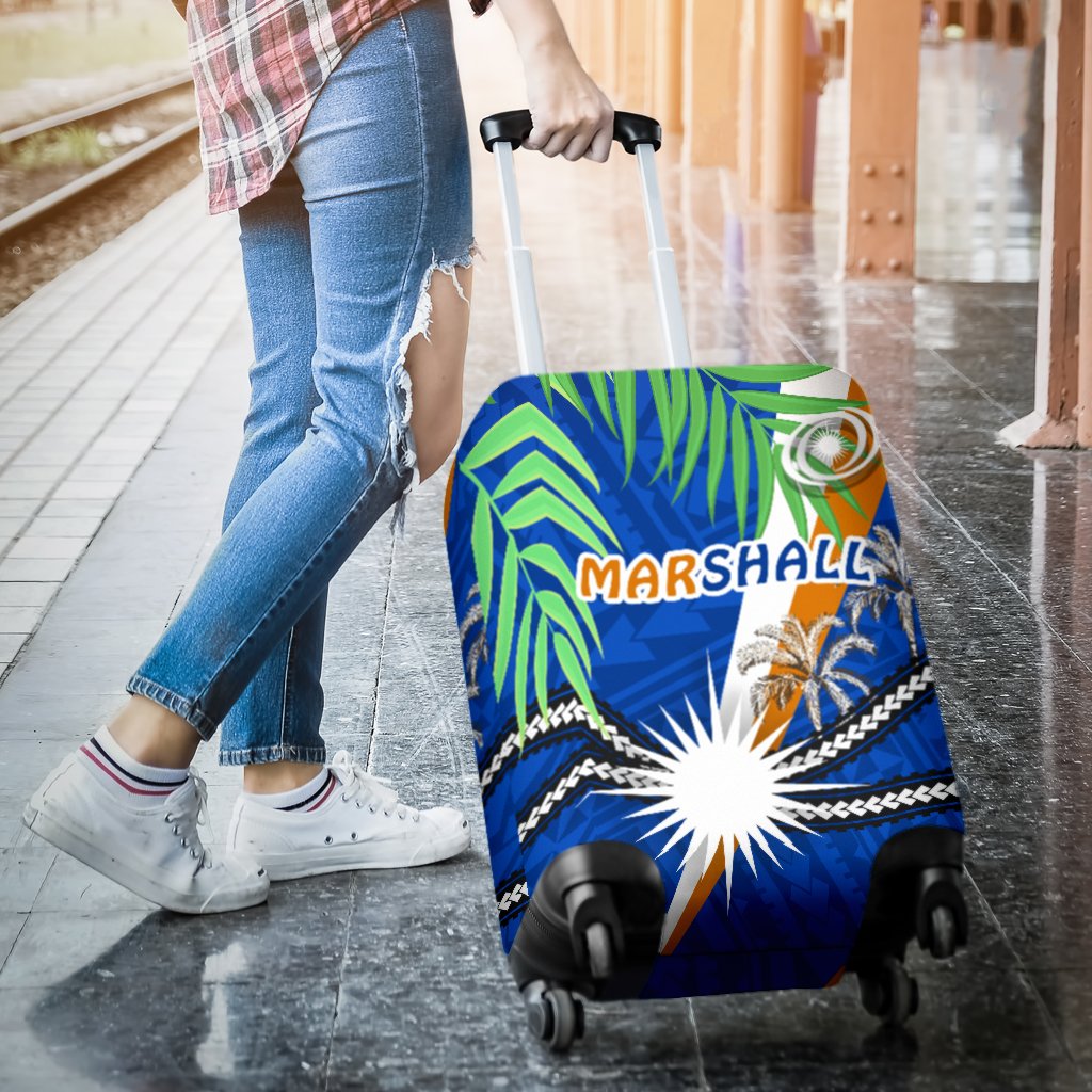 Marshall Islands Rugby Luggage Covers Coconut Leaves - Polynesian Pride