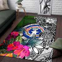 Northern Mriana Islands Area Rug - Turtle Plumeria Banana Leaf - Polynesian Pride