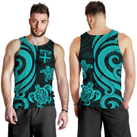 Fiji Polynesian Men Tank Top - Turquoise Tentacle Turtle Turquoise - Polynesian Pride