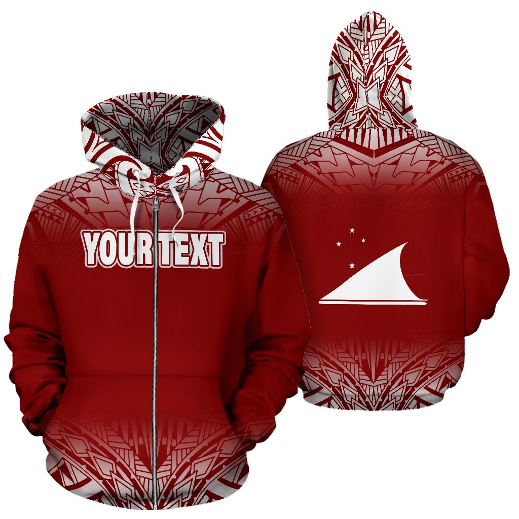 Tokelau Custom All Over Zip up Hoodie Fog Red Unisex Red - Polynesian Pride