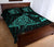 Hawaii Manta Ray Map Polynesian Turquoise Quilt Bed Set - Polynesian Pride