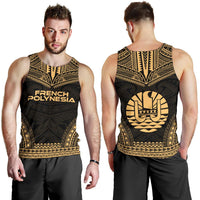 French Polynesia Men's Tank Top - Polynesian Chief Gold Version - Polynesian Pride