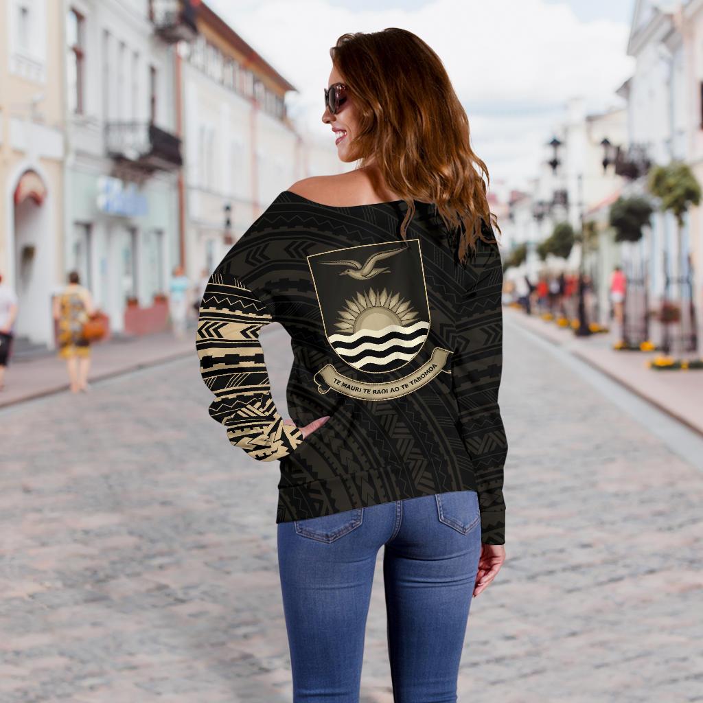 Kiribati in My Heart Micronesia Tattoo Style Off Shoulder Sweater A7 - Polynesian Pride