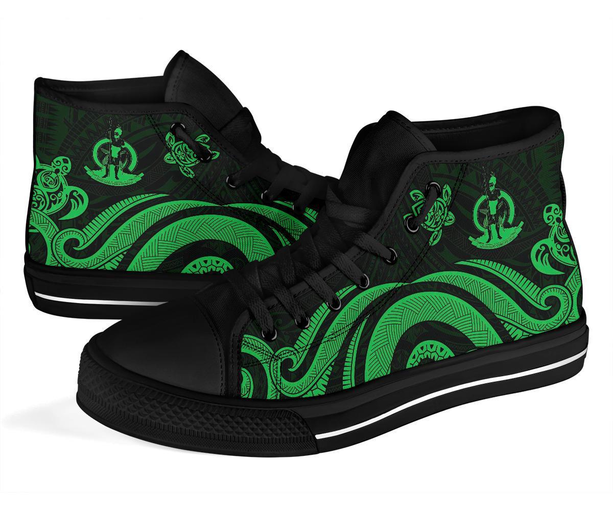 Vanuatu High Top Canvas Shoes - Green Tentacle Turtle - Polynesian Pride