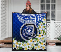 Northern Mariana Islands Premium Quilt - Polynesian Plumeria Pattern - Polynesian Pride