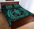 Hawaiian Kakau Honu Arc Turquoise Polynesian Quilt Bed Set - Polynesian Pride