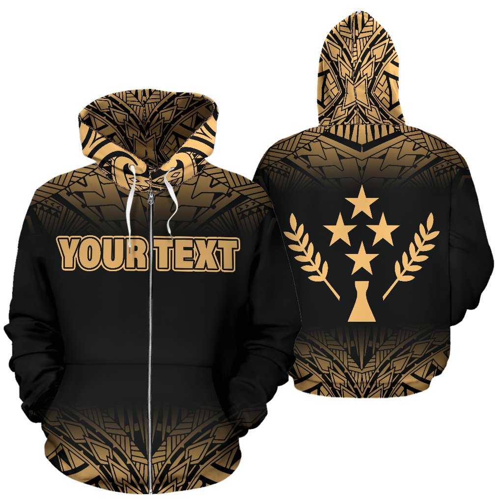 Kosrae All Over Custom Zip up Hoodie Micronesian Gold Fog Unisex Gold - Polynesian Pride