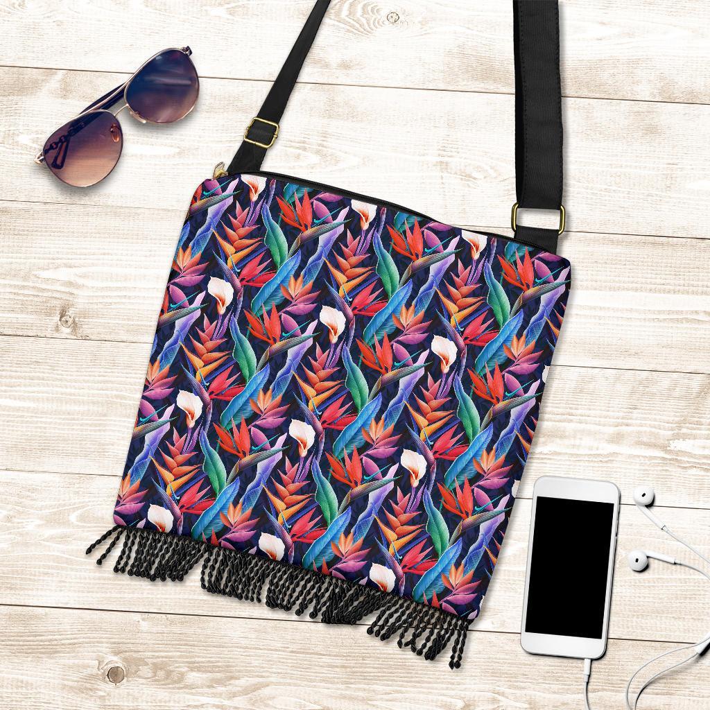 Hawaii Tropical Flower Crossbody Boho Handbag - Polynesian Pride