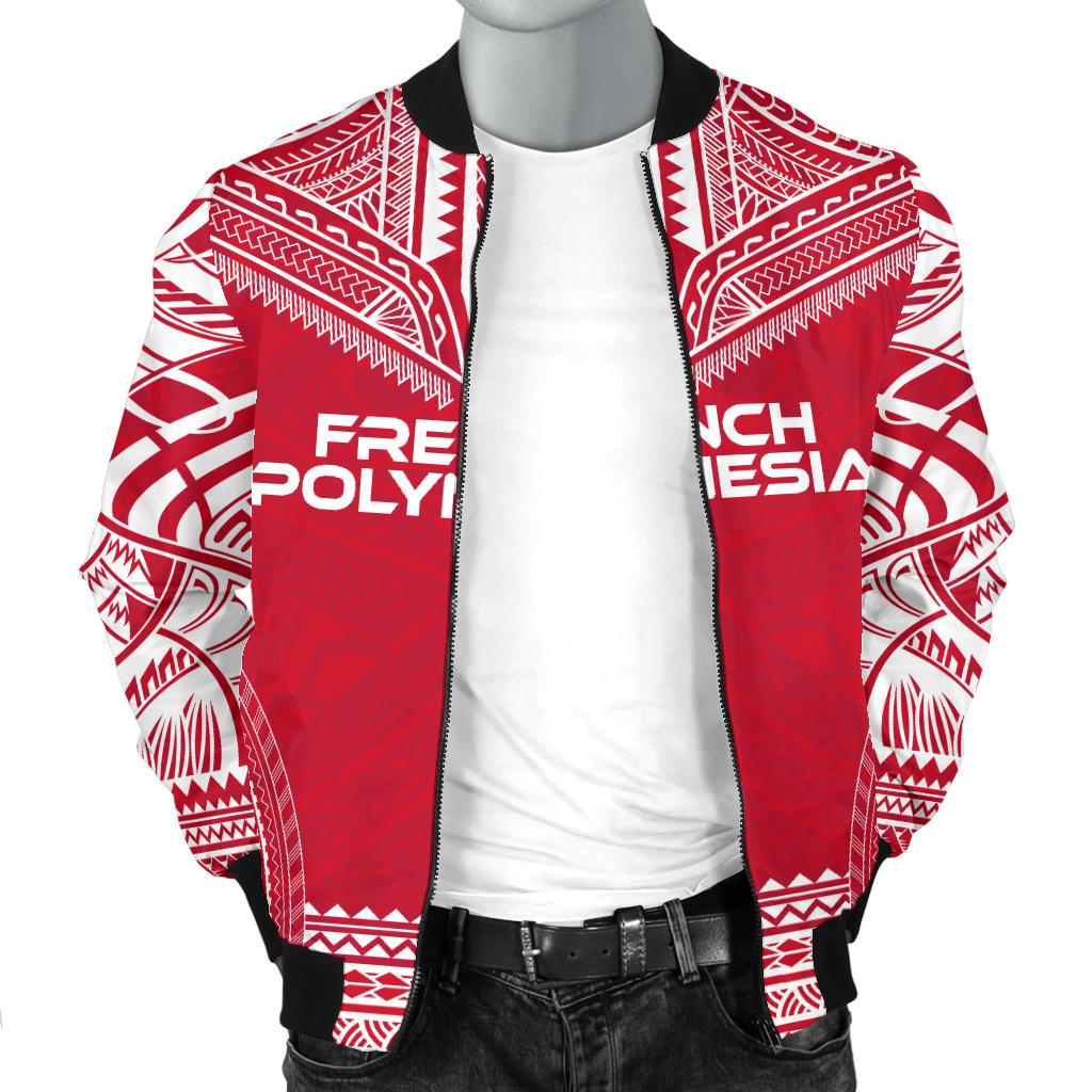 French Polynesia Flag Polynesian Chief Men's Bomber Jacket - Polynesian Pride