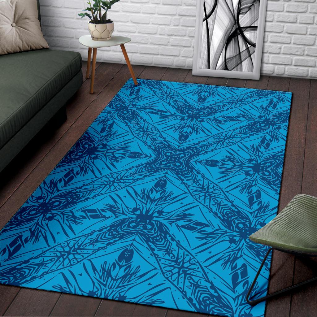 Polynesian Blue Dark Color Area Rug - Polynesian Pride