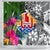 Tahiti Shower Curtain White - Turtle Plumeria Banana Leaf - Polynesian Pride