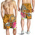 Hawaii Men's Shorts - Turtle Plumeria Polynesian Tattoo Gold Color - Polynesian Pride