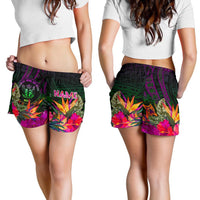 Niue Polynesian Personalised Women's Shorts - Summer Hibiscus - Polynesian Pride