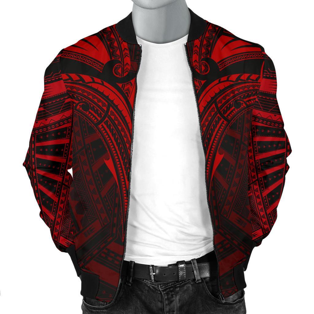 Micronesia Tattoo Men's Bomber Jacket (Red) - Polynesian Pride