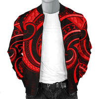 New Zealand Maori Mangopare Men Bomber Jacket Polynesian - Red - Polynesian Pride