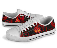 Tonga Polynesian Low Top Shoes - Red Plumeria - Polynesian Pride