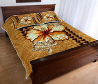 Hawaii Quilt Bed Set - Hawaiian Vintage Hibiscus White - Polynesian Pride