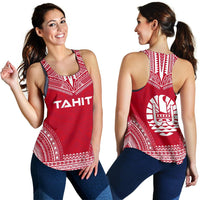 Tahiti Women's Racerback Tank - Polynesian Chief Flag Version - Polynesian Pride