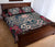 Hawaii Polynesian Quilt Bed Set - Hawaiian Gray Tiki Face Dark Red Version - Polynesian Pride