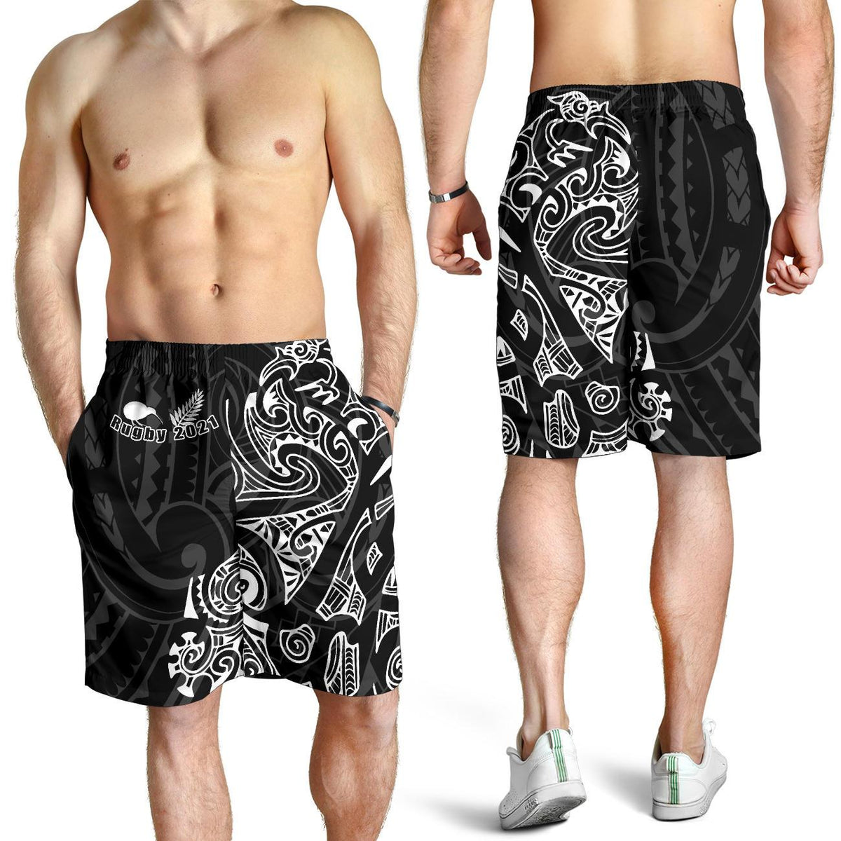 Aotearoa Super Rugby Men Shorts Maori Kiwi - Polynesian Pride